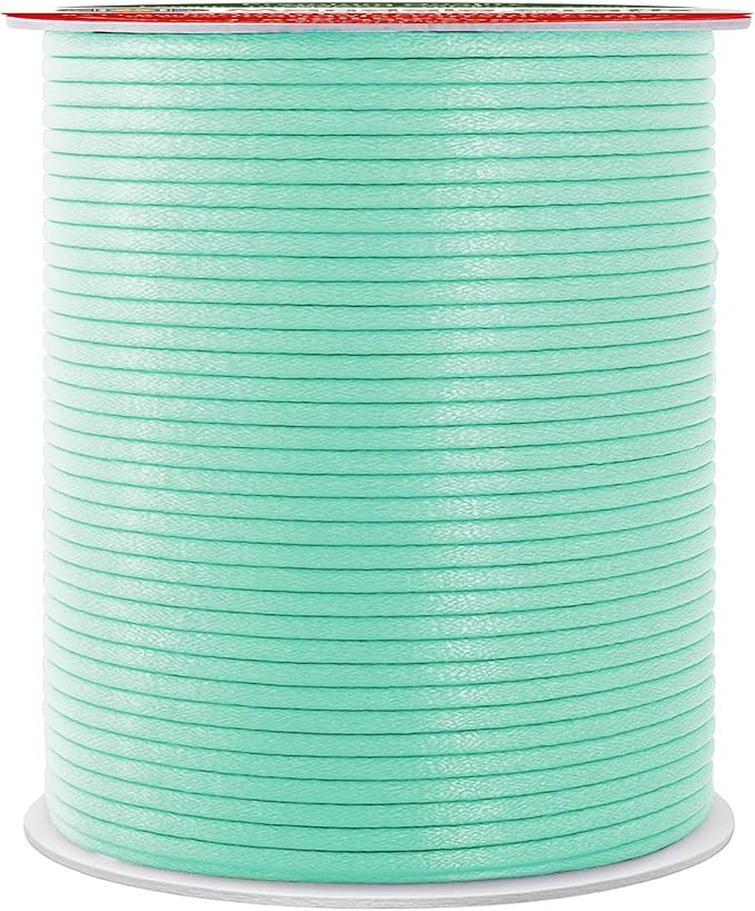 Mandala Crafts 2mm 109 Yards Aqua Cotton Waxed Cord for Jewelry Making Bracelet Cord Waxed String - Beading String Thread Jewelry Cords for Necklaces String