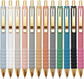 Ballpoint Pens Black Ink Ball Point Pen with Super Soft Grip Medium Point 1.0mm Office Pens (Gold 12-count)