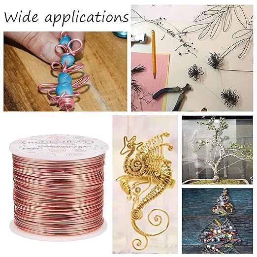 BENECREAT 12 17 18 Gauge Aluminum Wire (17 Gauge,380FT) Anodized Jewelry Craft Making Beading Floral Colored Aluminum Craft Wire - Green