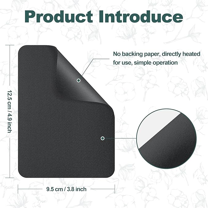 Iron on Patches for Clothes, 8 Pieces Patches for Cloth, 100% Cotton Fabric Patches for Clothing, Bag, Hat Repair, Clothing Repair Decorating Kit 3.7" by 4.9" (9.5 cm x 12.5 cm, Dark Grey)