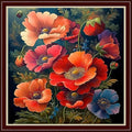 Dimensean Stamped Cross Stitch Kits Full Range of Embroidery Patterns Starter Kits for Beginners Adult or Kids DIY Cross Stitches Needlepoint Kits 11CT- Colorful Flowers 18x18 inch