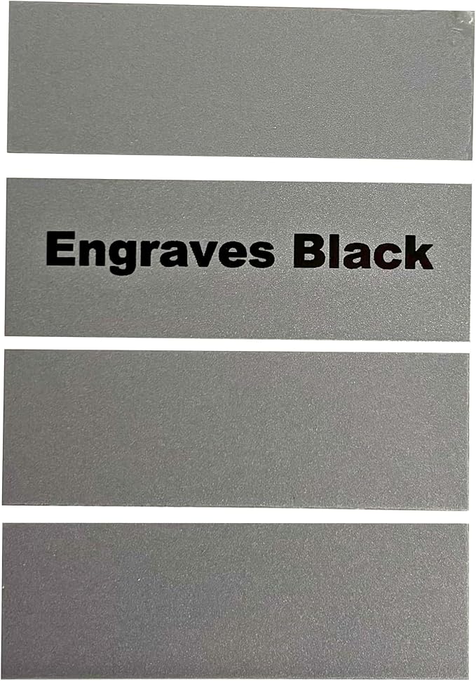 Blank Metal Plates for Laser Engraving - 4 Pack | Aluminum Sheets 0.020" Thick | CO2, Diode, Fiber Laser Compatible | Multiple Sizes & Colors (Silver (engraves black), 2x11.25 inch)