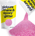 Hemway Polyurethane & Epoxy Resin Glitter 100g / 3.5oz Metallic Crystal Flake Additive for Flooring Jewelry Tumblers Glass Pigment - Microfine (1/256" 0.004" 0.1mm) - Rose Pink