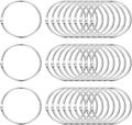 PATIKIL 3" x 3.2" Loose Leaf Binder Rings, 30 Pcs Metal Book Rings Nickel Keychain Ring for Paper Index Cards Flash Card Notebook Rings Office Home Book Binder, Silver Tone
