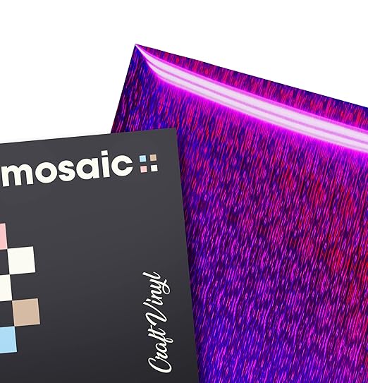 Mosaic+ Purple Brushed Holographic 1ft x 5ft Crafting Vinyl Crinkle-Free 8yr UV Finish Crafting Vinyl, by VViViD