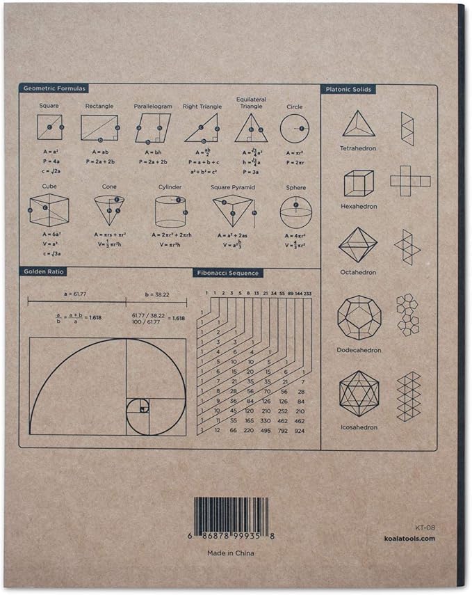 KOALA TOOLS | Large Bullet Notepad - Multi-Use Dot Grid Sketchbook (3 pack) | 7.75" x 9.75", 60 pp. - Durable Kraft Cover with 1/4" Dotted Grid