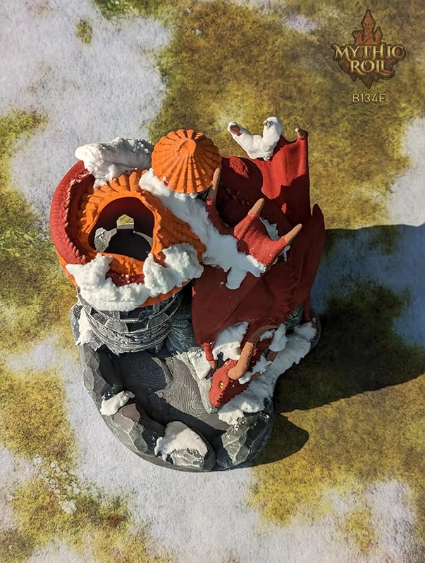 Dragon 3D Printed Dice Tower - Mythic Roll Collection - Unchained Games - Ascend to New Heights with your Rolls! (32.) Glow in Dark-Green)