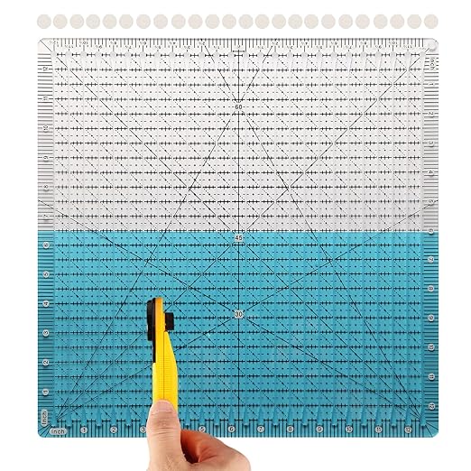 Quilting Ruler, 12.5 x 12.5 Inches, Slotted Design for Precise Fabric Cutting