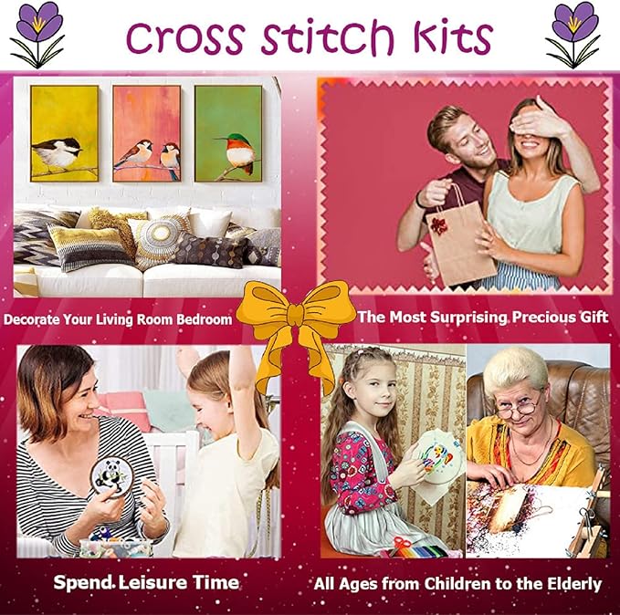 Dimxvean Stamped Cross Stitch Kits,Cross Stitch Kits for Adults Beginners,Embroidery Kits Full Range of Cross Stitch Stamped Kits Needlepoint Kits Cross Stitch Patterns-Magic Castle 16x20 inch