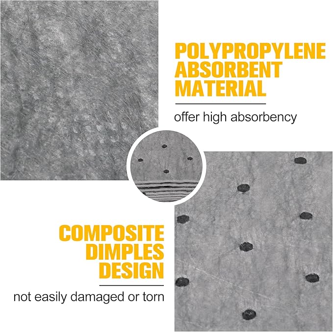 30PC Oil Absorbent Pads | 13"X10" Meltblown Polypropylene Mats, Hand-Tear Lines for Automotive & Workshop | Vacuum Eco-Packaging, Reusable Spill Control