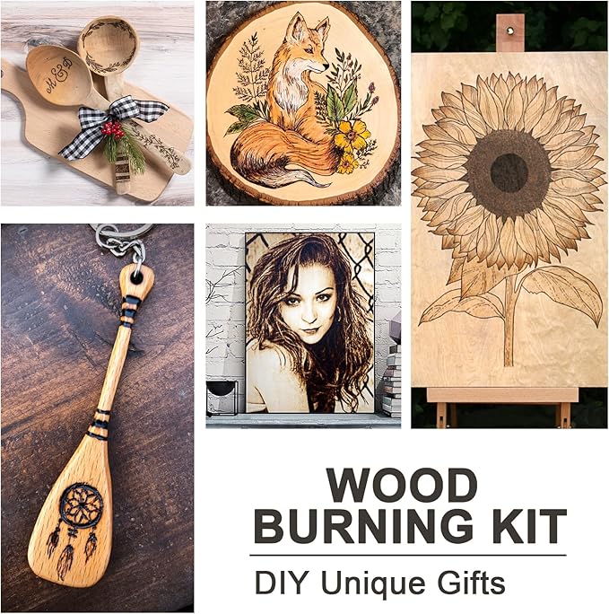 116pcs Wood Burning Kit, Professional Wood Burning Tool with Soldering, DIY Creative Tools Adjustable Temperature 220~480℃ Wood Burner Soldering Pen for Embossing/Carving/Soldering & Pyrography