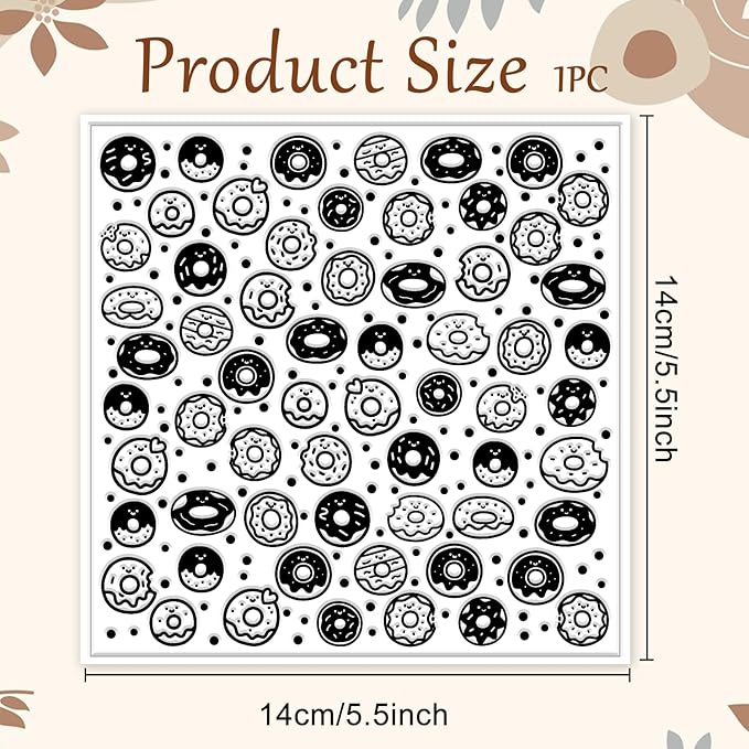 CHGCRAFT Donuts Pattern Polymer Clay Texture Sheet Polka Dots Pattern Silicone Texture Mat for Polymer Clay Making Earrings Jewelry DIY Crafts 5.5 × 5.5 Inch