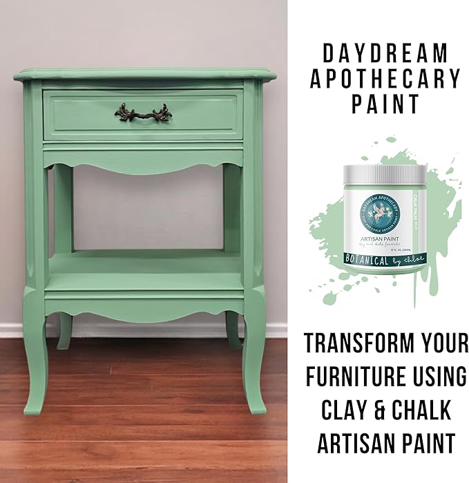Daydream Apothecary Premium Chalk Style Paint for Furniture, Home Décor, Wood, DIY Interior Projects, Quick Dry, No Prep or Prime Needed, Matte Light Sage Green - 8oz