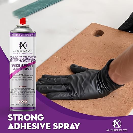 AK TRADING CO. Professional Quality Multipurpose Spray Adhesive - Wide Spray Reach, Made in USA, Temporary and Permanent Bonding - 12oz Can