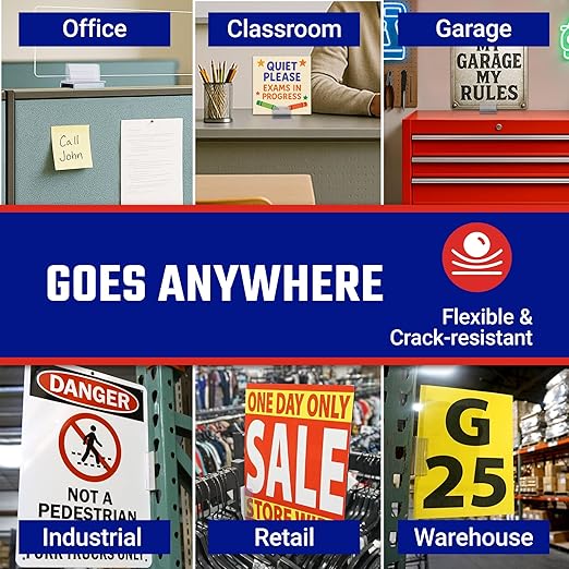 Master Magnetics Magnetic Sign Holder Pack - Magnetic Sign Holders for Door Frames, Metal Shelves, Whiteboards - Powerful Magnet - Retail EZ Grip Holder - 3" L x 1" W x 0.75" H - 25-Pack