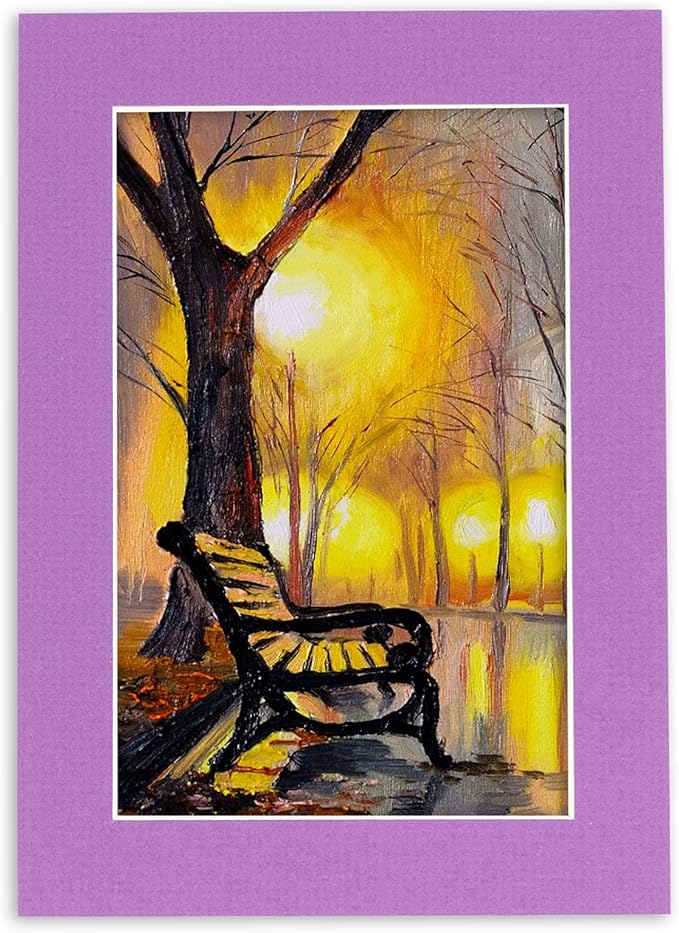 5x7 Mat for 8.5x11 Frame - Precut Mat Board Acid-Free Show Kit with Backing Board, and Clear Bags Dark Purple 5x7 Photo Matte Made to Fit a 8.5x11 Picture Frame Matboard for Framing, Pack of 10 Mats