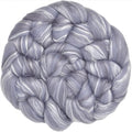 Merino Silk Luxe Tonal Designer Blend. Superfine Merino, Mulberry Silk, Tussah Silk. Top Roving for Spinning or Felting. Silver Mist 4oz