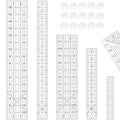 Quilting Rulers, Sewing Ruler, Acrylic Ruler for Sewing and Quilting,Cutting Ruler with Non-Slip Rings (3"x17",1.5"x17",3"x12",1.5"x10",1"x6") (Black and White)