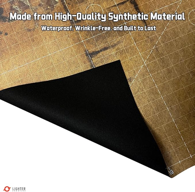 44'' x 60'' Battle Mat Gridded War-Gaming Mat for WH40K - Made of Synthetic Leather, 1.1mm Thickness (Adamant Bastion: Sector XI)