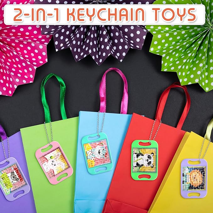 Maze Puzzle Keychain Cubes Bulk Christmas Maze Game Puzzles Keychain Cubes Handheld Brain Teaser Puzzle Party Favors for Kids Students Christmas Stocking Stuffer Gifts