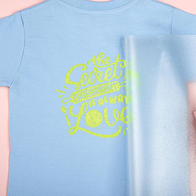 HTVRONT Glitter Heat Transfer Vinyl - 10" x 5FT Neon Lemon Yellow Glitter HTV Vinyl for T-Shirts, Neon Lemon Yellow Glitter Iron on Vinyl for All Cutter Machine