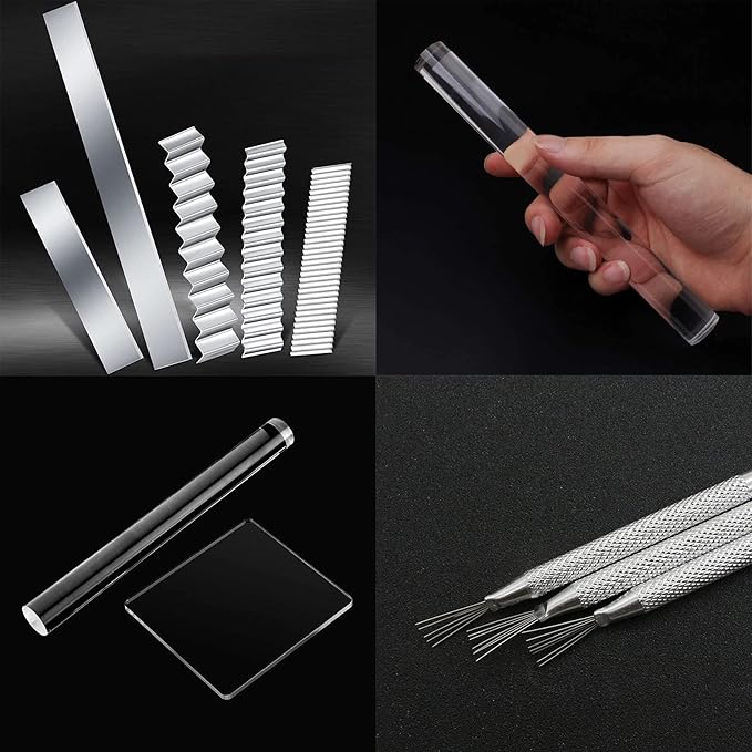 Yayatty 19 PCS Polymer Clay Tools, Acrylic Clay Roller, Acrylic Sheet, Clay Slicer Blade, Round Polymer Clay Cutters with Clay DIY Tool for Clay DIY