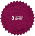 Hot Pink Glitter HTV Heat Transfer Vinyl Bundle 8 sheets-12 x12 Iron on Vinyl for T Shirts Hats Clothing Compatible with Cricut Cameo Heat Press Machine
