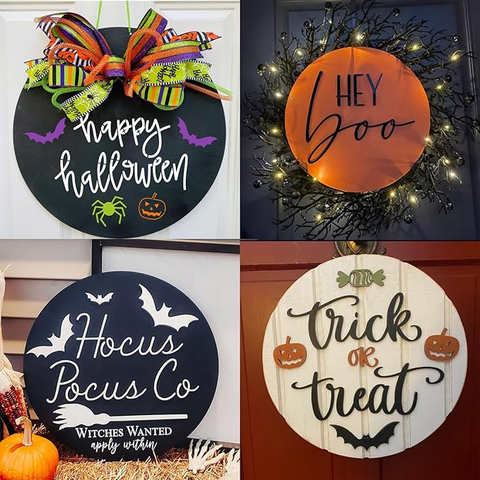 Halloween Stencils for Painting on Wood Large Halloween Stencil Skeleton Boo Hocus Pocus Templates for Porch Sign Door Hanger Decor
