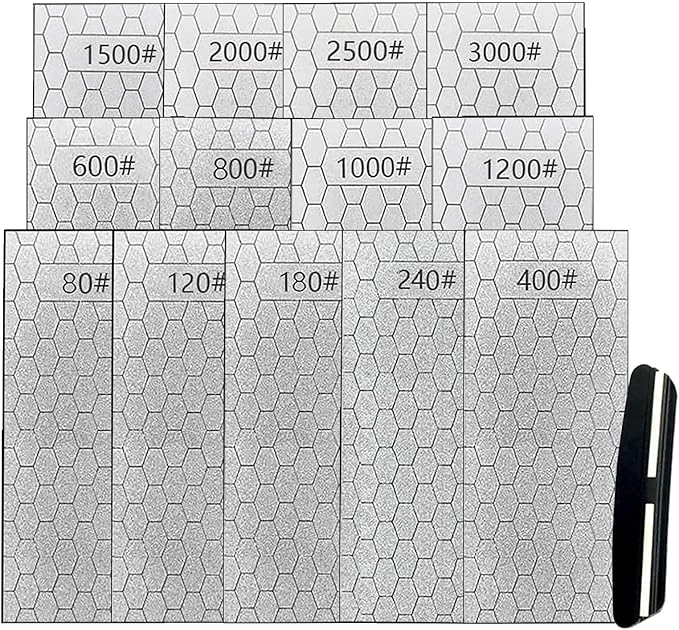 Diamond Sharpening Stone for 13 Pcs Diamond Plate Honing Stone for Kitchen Sharpening Dull Knives Grindstone