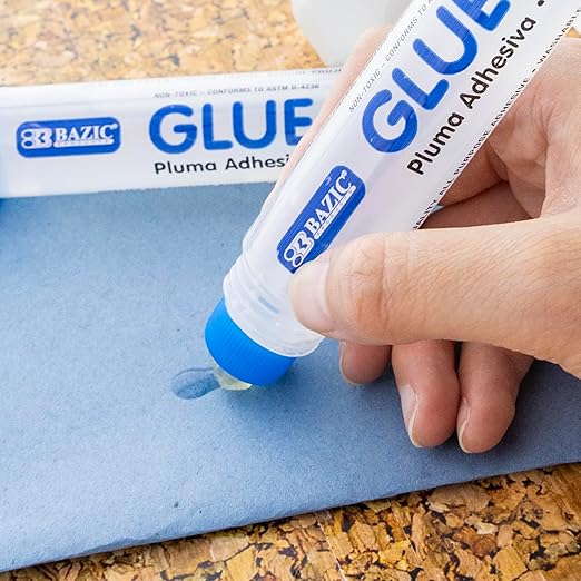 BAZIC Products Washable Glue Pen 1.7 Oz. (50 mL), Liquid Clear Glues Bond Adhesive for Art Crafts Project at School Home Office (2/Pack), 24-Pack