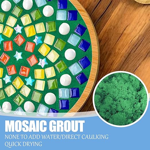 Mosaic Crystal Grout, Mosaics Tile Tools, Mosaic Tile Accessories – Essential for Handmade Grouting and Perfect for DIY Craft Projects (Green, 8.8oz)