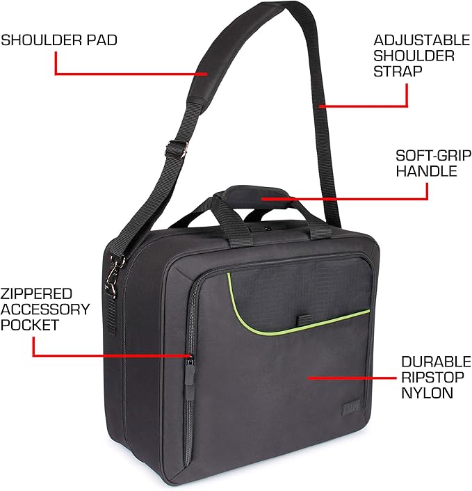 USA Gear XL Trading TCG MTG Deck Box Bag Travel Case - Large MTG Card Storage Bag with Padded Shoulder Strap, Customizable Interior, Weather Resistant - Fits Deck Boxes & Sleeved Cards - Green