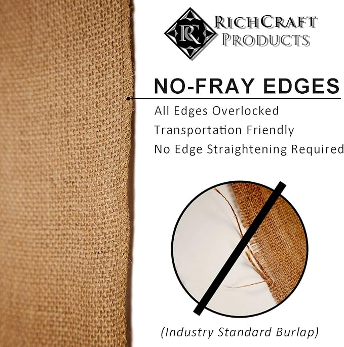 14" x 50yd NO-FRAY Burlap Roll ~ 15 - 25 Table Runners ~ Natural Long Fabric with Finished Edges. Perfect for Weddings, Placemats, Crafts. Decorate Without The Mess!