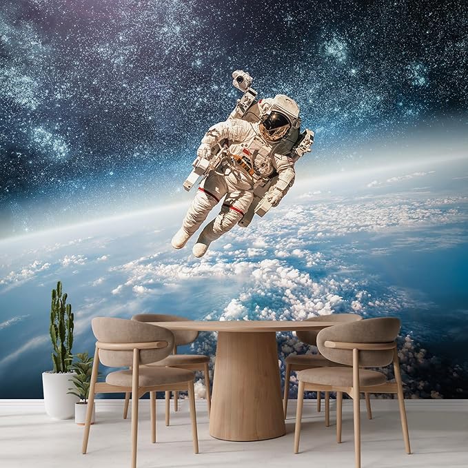 wall26 an Astronaut Floating About Planet EarthWall Mural, Removable Sticker, Home Decor - 132x120 inches