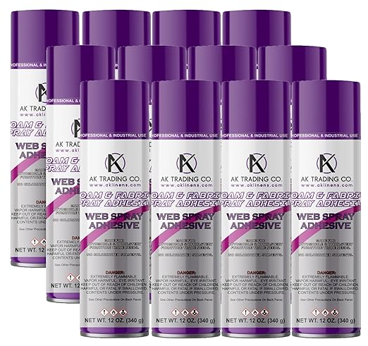 AK Trading Professional Quality General Multipurpose Spray Adhesive, 12-Ounce for Acoustic Panels & Craft Upholstery Foam Adhesive & Fabric Glue - 12 Pack