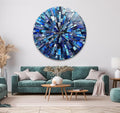 My Photostation.com 20''(50cm) Diameter Radiant Mosaic Burst Round Glass Wall Art Tempered Glass Printing Wall Decor Large Wall Art Wall Hangings