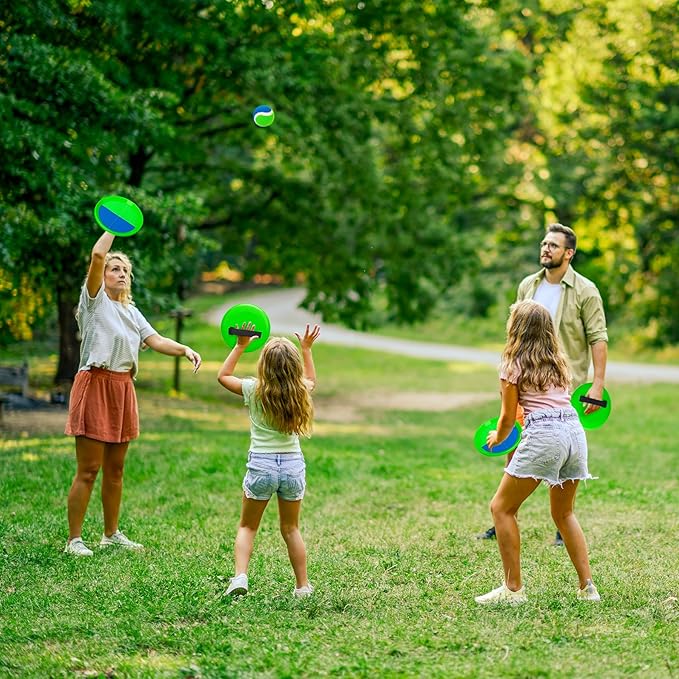 PlayZap Toss and Catch Ball Set Upgraded - Kids Baseball Toys Sturdy PVC for Family Games - Water-Resistant Great for Beach Pool Yard Outdoor - Gift for 3 4 5 6 7 8 9 10 11 12+ Years Old Boys Girls