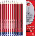 Pepy Graphite Professional Drawing Pencils - Set of 12 2H Pre-Sharpened Black Lead Pencils; Perfect for Drawing, Sketching and Shading, Graphic and Fine Art