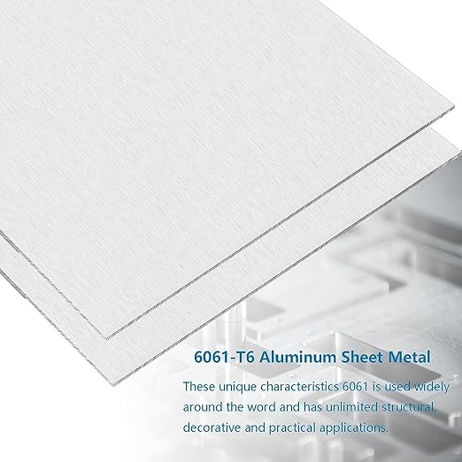 6061 Aluminum Sheet Plate, 12" x 16" x 1/4" Thickness Heavy Duty Aluminum Sheets Plates with Protective Film, Rectangle Aluminum Plate Solid Metal Sheet Plate for DIY Projects Base Plate