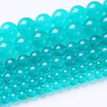 60PCS 6MM Amazonite Blue Chalcedony Stone Beads Energy Healing Beads for DIY Jewelry Bracelet Necklace Making for Jewelry Making 15Inch
