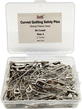 Curved Safety Pins for Quilting,Basting Pins for Quilting Curved,Size 3,50-Count