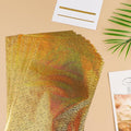 Briartw 20x29cm Hot Foil Paper 50 Sheets Pack Toner Reactive Foil Hot Stamping Foil Paper by Laser Printer and Laminator for Scrapbooking Craft Cardmaking DIY Album (Gold Crystal Point, 50 Sheets)