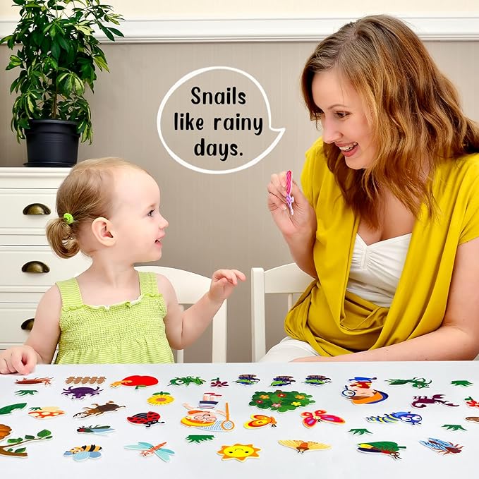 Felt Flannel Board Story Pieces for Toddlers Preschool,Kids Interactive Storytelling Teaching Play Kits for Flannel Board,with Words Felt Pieces(Insect Butterfly)