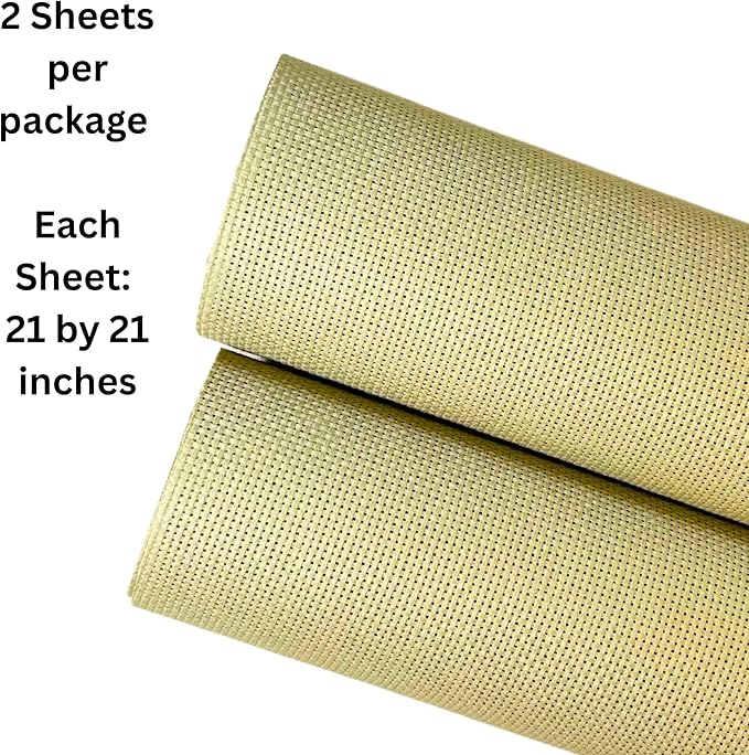 2 Sheets of Tan 11 Count Aida Cloth – 21 x 21 Inch Pre-Cut Fabric Squares – Cross Stitch Fabric – 100% Cotton – Ideal for Needlework & Embroidery – The Knotty Unicorn