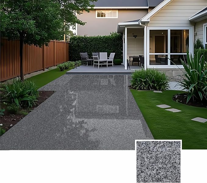 Epoxy Colored Sand Floor Paint, Epoxy Floor Paint High Gloss Marble Effect Coating for Indoor and Outdoor, Wear-resistant and non-slip Self-leveling Coating Gray 105OZ(3KG)