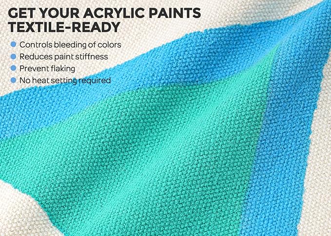 Nicpro Professional Effects Fabric Medium, 8.45oz Bottle Fabric Painting Acrylic Fluid Medium, Improves Acrylic Paint Adhesion to Fabrics, Textiles for Fabrics DIY Clothing, T-shirts, Shoes Jeans Bags