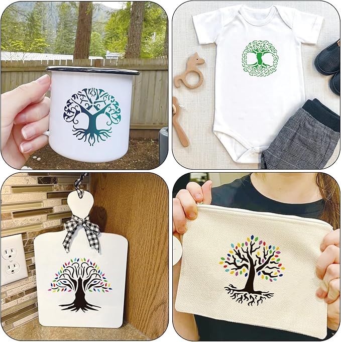 Small Stencils for Painting on Wood Reusable, 3 Inch Reusable Stencil for Craft Ornament Paint Template Stencils for Wall Card Rock Wood Signs Coasters Canvas Home Decor(Tree)