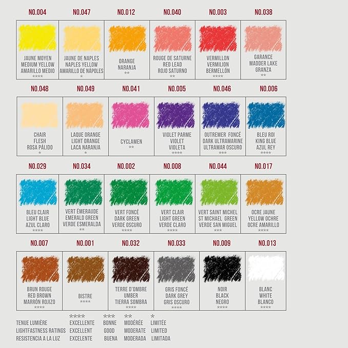 Conté à Paris Pastel Pencils with 24 Assorted Colors