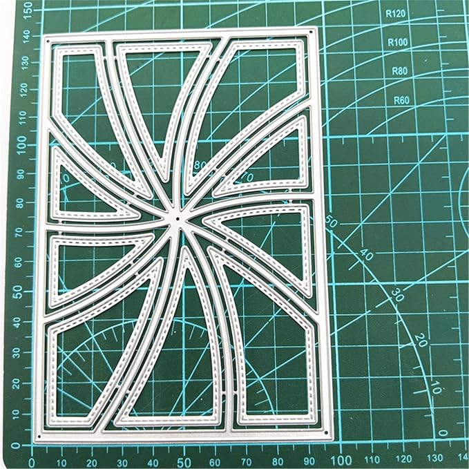 Mvchifay Cutting Dies for Card Making Metal Die-Cuts Scrapbooking Tool Hollow Frame DIY Craft Punch Template Embossing for Paper Album Decor (Whirl Frame-14x10cm)