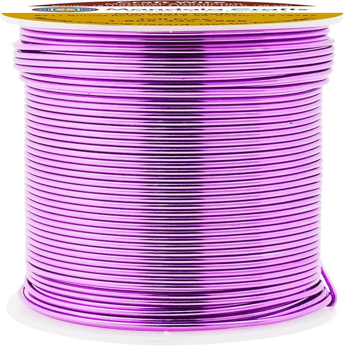 Mandala Crafts 18 Gauge Anodized Aluminum Craft Wire for Jewelry Making - 100 FT Colored Flexible Violet Wire - Bendable for Bonsai Armature Crafting Sculpting